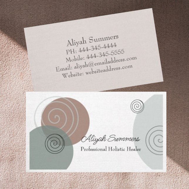 Earthy Boho Meditation and Healing Business Card  (Creator Uploaded)