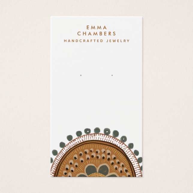 Earthy Boho Rustica Earring Jewellery display Card (Front)
