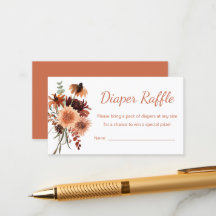 Earthy Boho Terracotta Floral Diaper Raffle