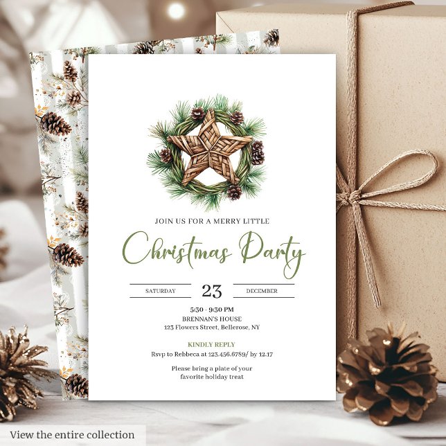 Earthy Boho Watercolor Botanical Christmas Invite (Earthy Boho Watercolor Botanical Christmas Invite

)