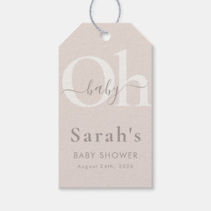 Earthy Brown Boho Chic Gender Neutral Baby Shower Gift Tags