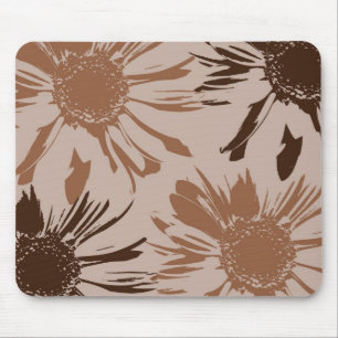 Earthy Brown Gerbera Flowers Mouse Pad