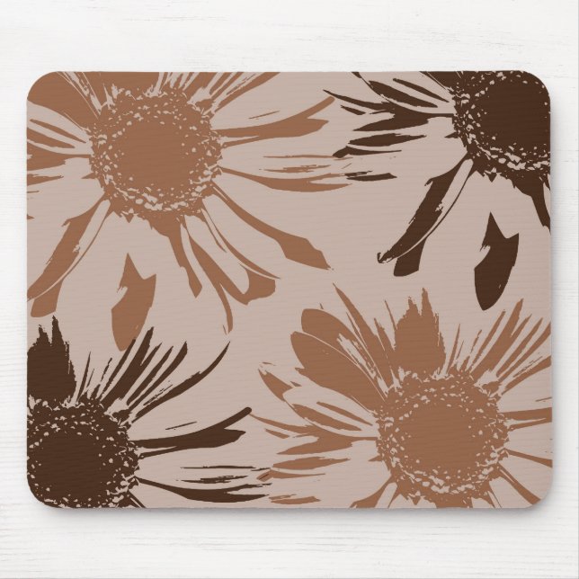Earthy Brown Gerbera Flowers Mouse Pad (Front)