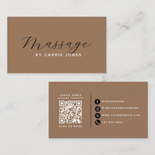 Earthy Brown Massage Therapist Business Card