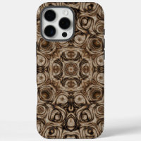 Earthy Brown Swirl Mandala with Woodgrain Effect