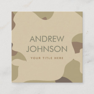 Earthy Camo Camouflage Military Style Pattern Square Business Card