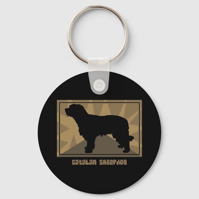 Earthy Catalan Sheepdog Key Ring (Front)