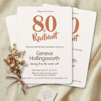 Earthy Chic Boho Terracotta 80th Birthday Tribute