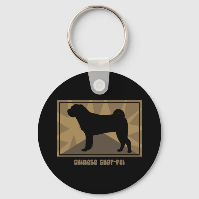 Earthy Chinese Shar Pei Key Ring (Front)
