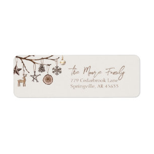 Earthy Christmas Return Address Label