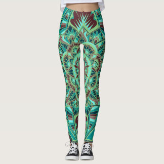 Earthy Clay Mandala Design Leggings