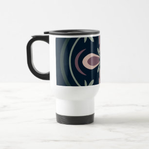 earthy colored floral geometric tiles travel mug