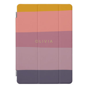 Earthy Colour Block Shapes Purple Personalised iPad Pro Cover