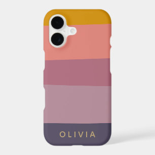 Earthy Colour Block Shapes Purple Personalised iPh