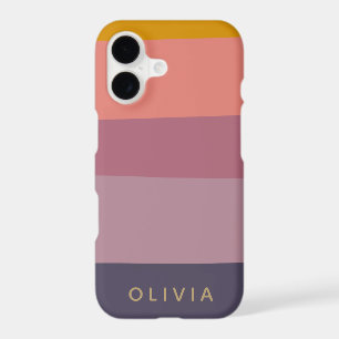Earthy Colour Block Shapes Purple Personalised Nam