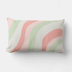 Earthy Colour Wavy Stripe Minimalist Spring Summer Lumbar Cushion
