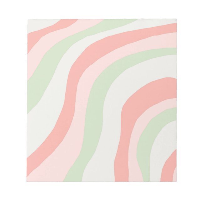Earthy Colour Wavy Stripe Minimalist Spring Summer Notepad (Front)