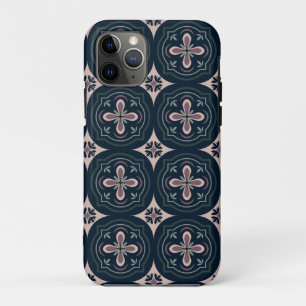 earthy coloured floral geometric tiles Case-Mate iPhone case