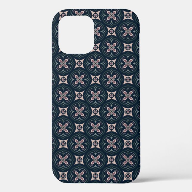 earthy coloured floral geometric tiles Case-Mate iPhone case (Back)