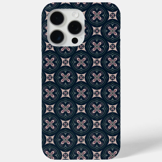 earthy coloured floral geometric tiles Case-Mate iPhone case (Back)