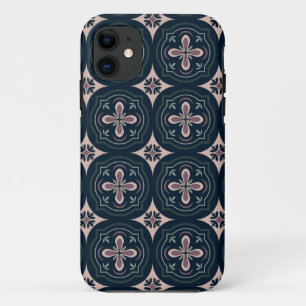 earthy coloured floral geometric tiles Case-Mate iPhone case