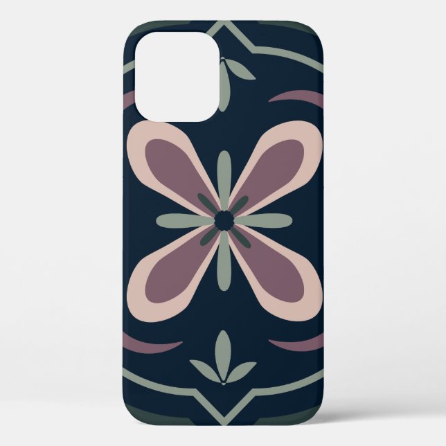 earthy coloured floral geometric tiles Case-Mate iPhone case (Back)