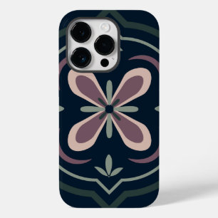 earthy coloured floral geometric tiles Case-Mate iPhone 14 pro case