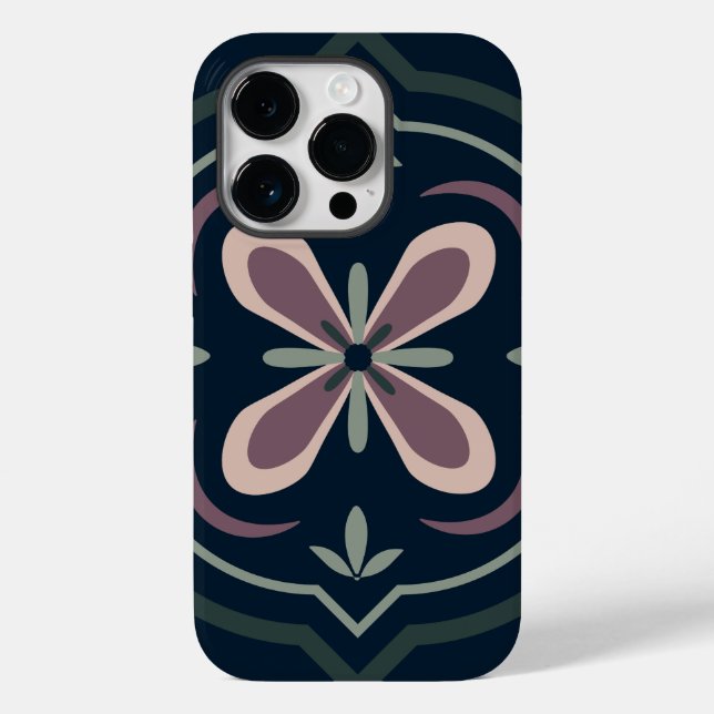 earthy coloured floral geometric tiles Case-Mate iPhone case (Back)