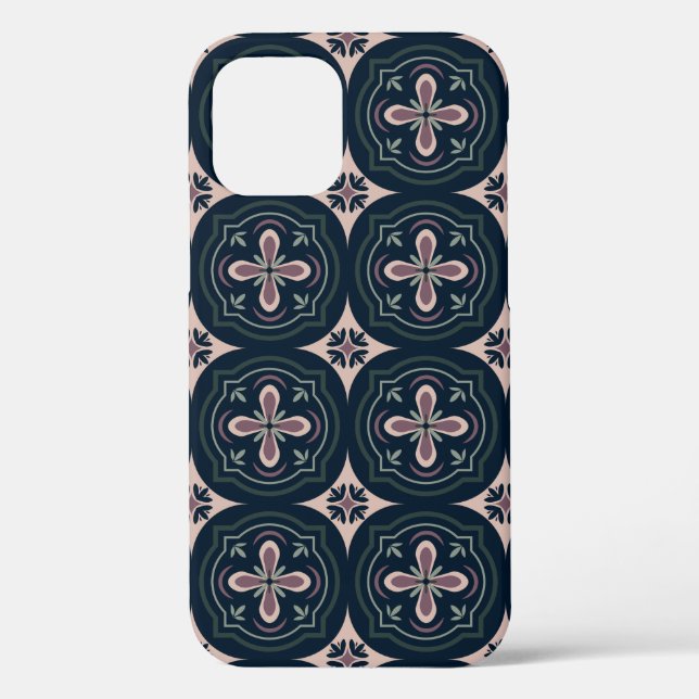 earthy coloured floral geometric tiles Case-Mate iPhone case (Back)