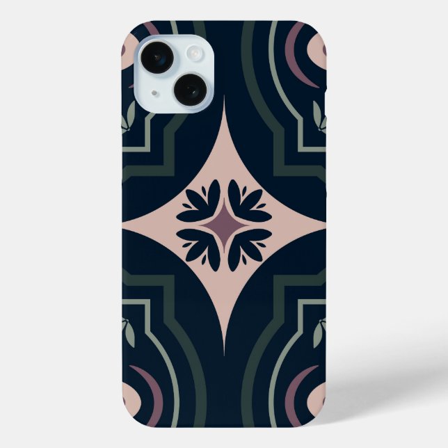 earthy coloured floral geometric tiles Case-Mate iPhone case (Back)