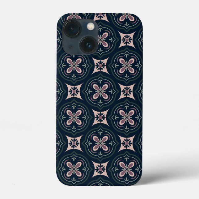 earthy coloured floral geometric tiles Case-Mate iPhone case (Back)
