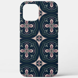 earthy coloured floral geometric tiles iPhone 12 pro max case