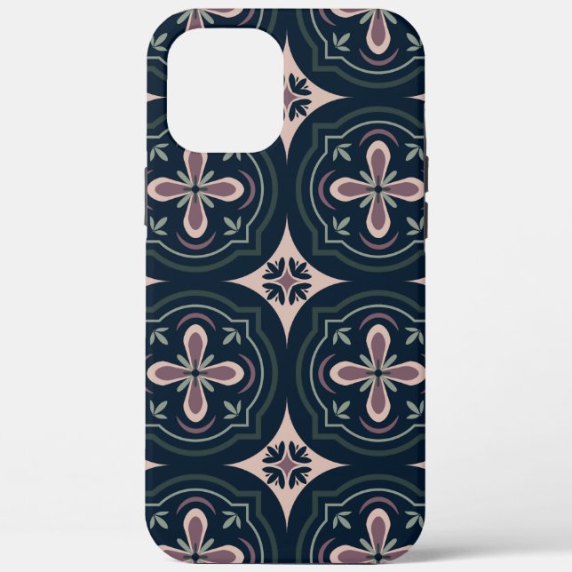 earthy coloured floral geometric tiles Case-Mate iPhone case (Back)
