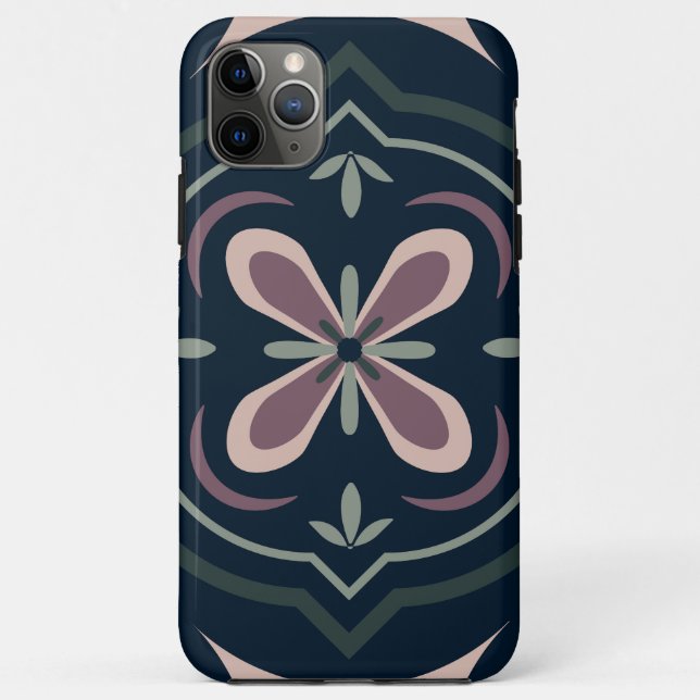 earthy coloured floral geometric tiles Case-Mate iPhone case (Back)