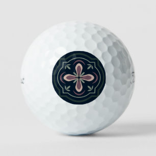 earthy coloured floral geometric tiles golf balls