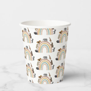 Earthy Colours Rainbow Jungle Animals Pattern  Paper Cups