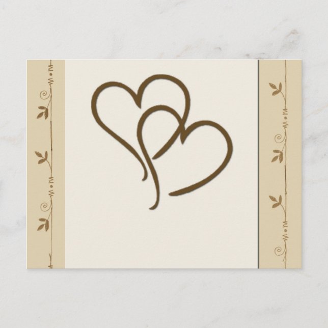Earthy colours wedding shower postcard (Front)