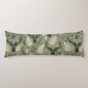 Earthy Deer Antlers & Ferns Body Cushion