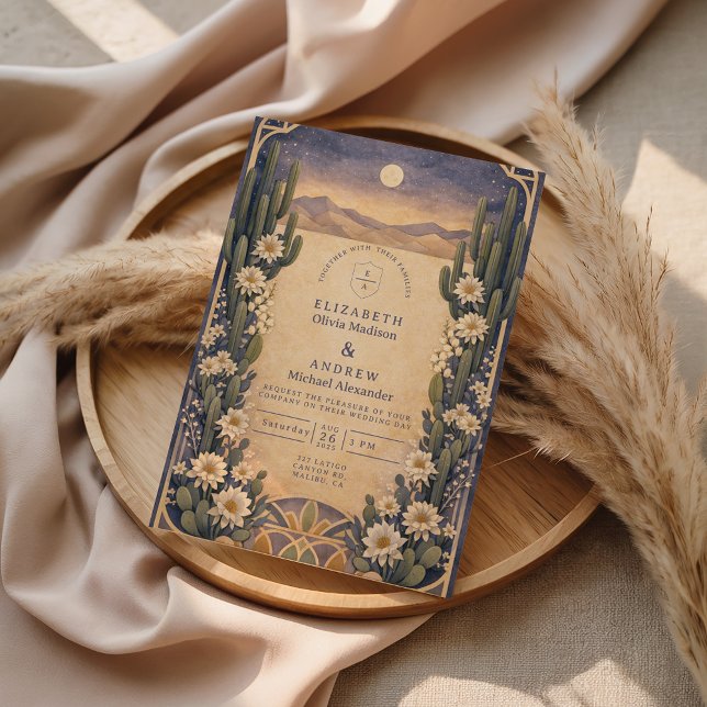 Earthy Desert Floral Wedding Invitation (Creator Uploaded)