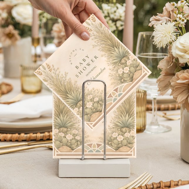 Earthy Desert Meadow Baby Shower Napkin (Creator Uploaded)