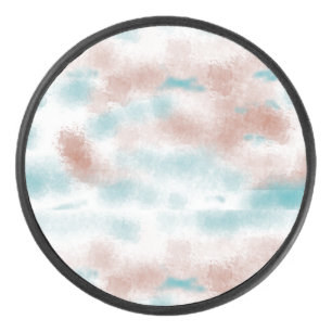 Earthy Earth Tone Clouds  Hockey Puck