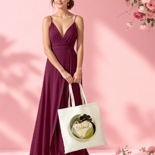 Earthy elegance bridesmaid gift tote bag