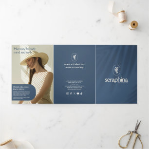 Earthy Elegance Logo Beauty, Spa Blue Brochure