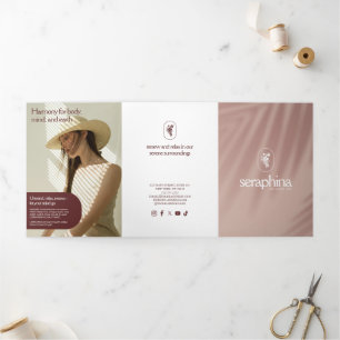 Earthy Elegance Logo Beauty, Spa Pink Brochure