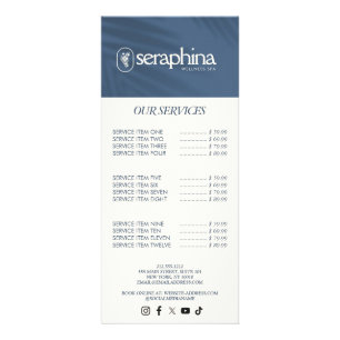 Earthy Elegance Logo Beauty, Wellness, Spa Blue Rack Card