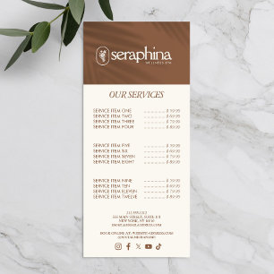 Earthy Elegance Logo Beauty, Wellness, Spa Rust Rack Card