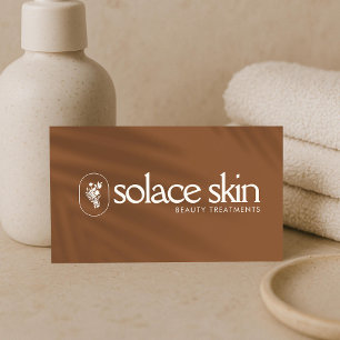 Earthy Elegance Logo Beauty, Wellness, Spa Tan Business Card