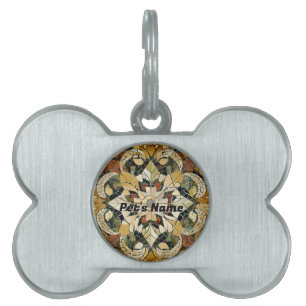 Earthy Elegance Mosaic Framed Pet ID Tag