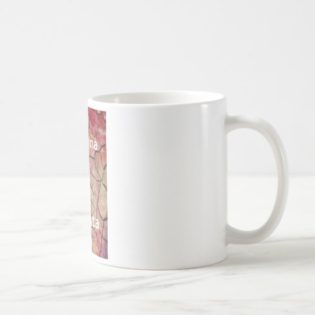 Earthy Elegant Lion: Hakuna Matata Textured Design Coffee Mug (Right)
