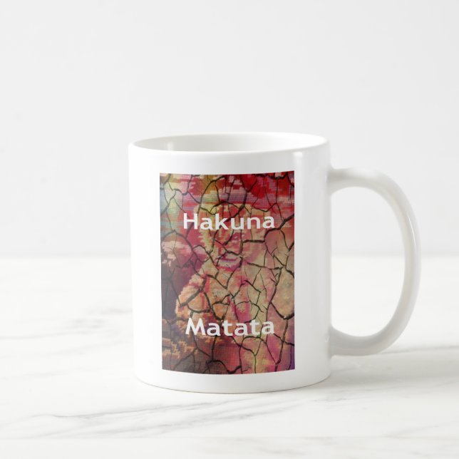 Earthy Elegant Lion: Hakuna Matata Textured Design Coffee Mug (Right)